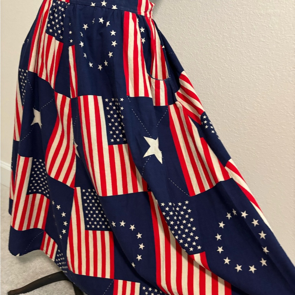Vintage Patriotic Stars and Stripe Circle Skirt Handmade - Picture 6 of 9
